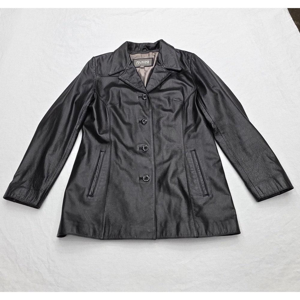 Wilson Leather Women's Black Leather Blazer Jacket Size‎ Large